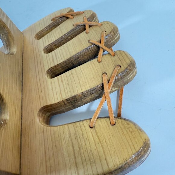 Amish Wooden Baseball Glove Rack Wall Mount Holder Mitt Boy Girl Room Decor - Picture 13 of 13